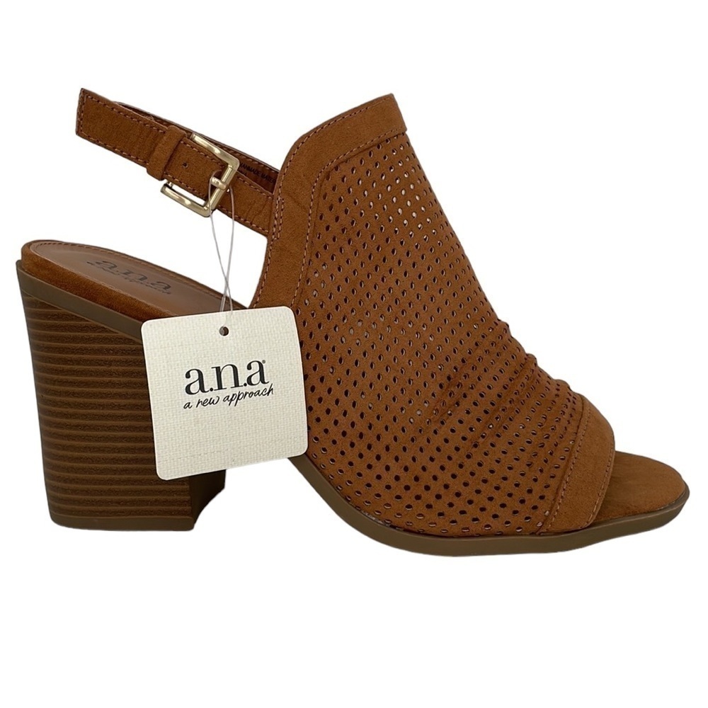 a.n.a Heels Shoes Sandals NWT Madelyn Mesh Cognac Brown Size 9.5 - Picture 10 of 14